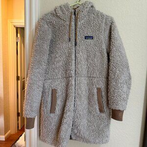 Patagonia Sherpa Fleece Coat - Womens S - Beige/Natural